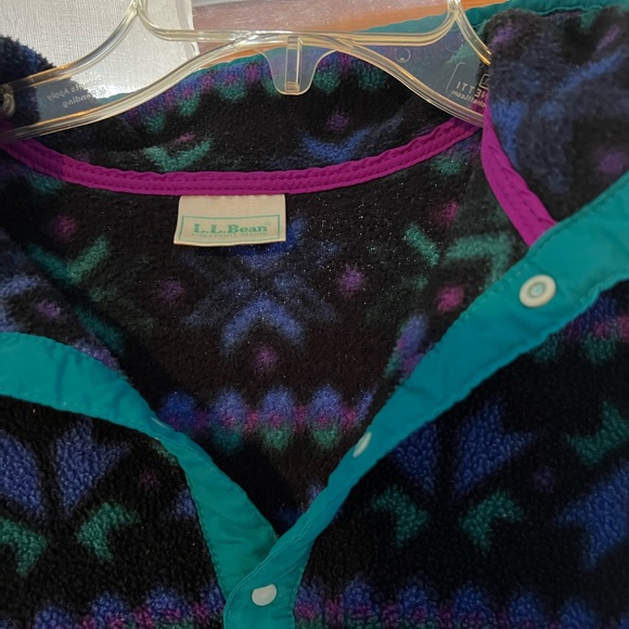 RARE VINTAGE L.L. BEAN patterned fleece pullover - Picture 4 of 4